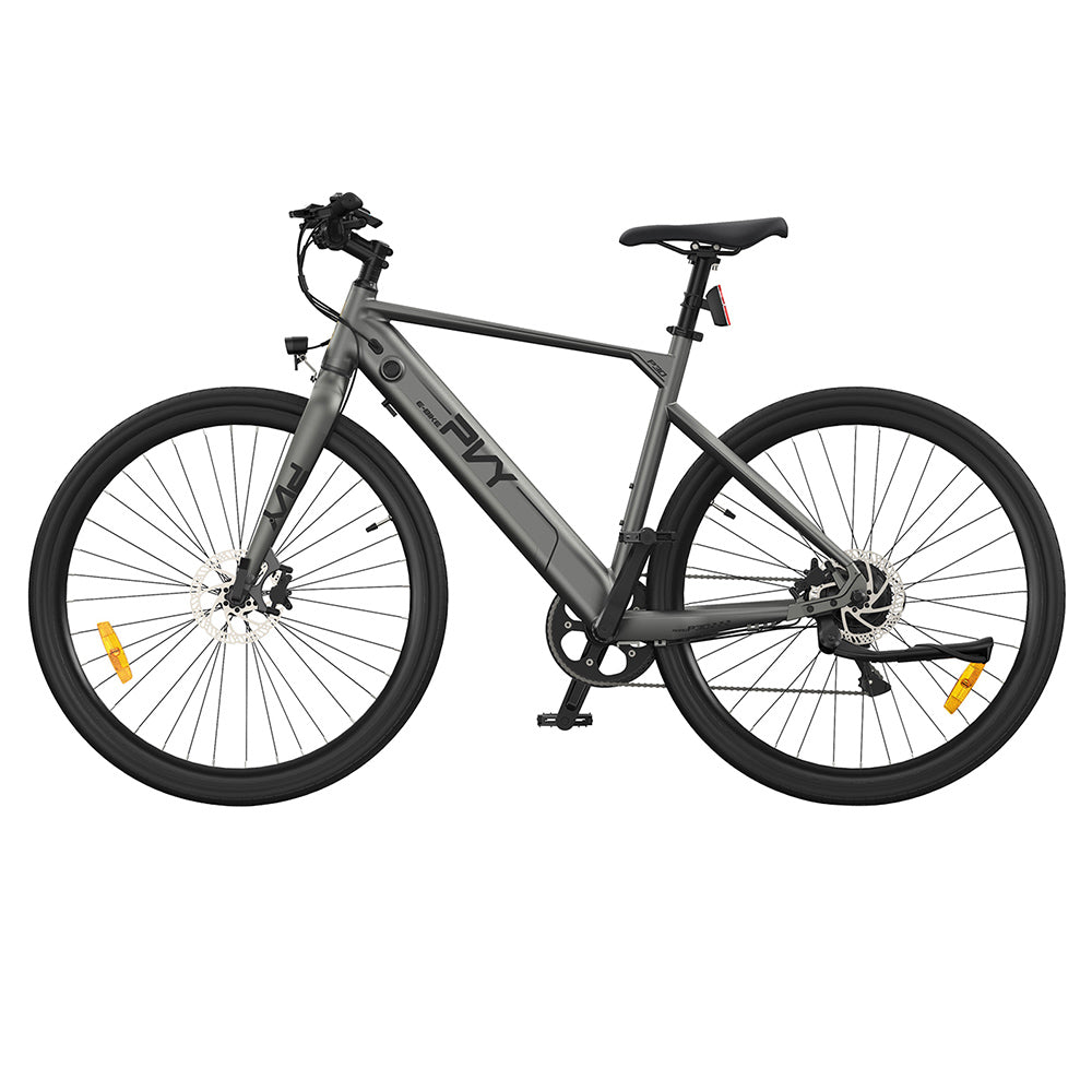 Bicicleta eléctrica PVY P30, neumático de 27,5 x 2,1 pulgadas, motor de 500 W, sensor de par de 50 N.m, batería de 36 V y 13,5 Ah, autonomía máxima de 100 km, freno de disco hidráulico, SHIMANO de 9 velocidades, aleación de aluminio, IP66 a prueba de agua - Gris.