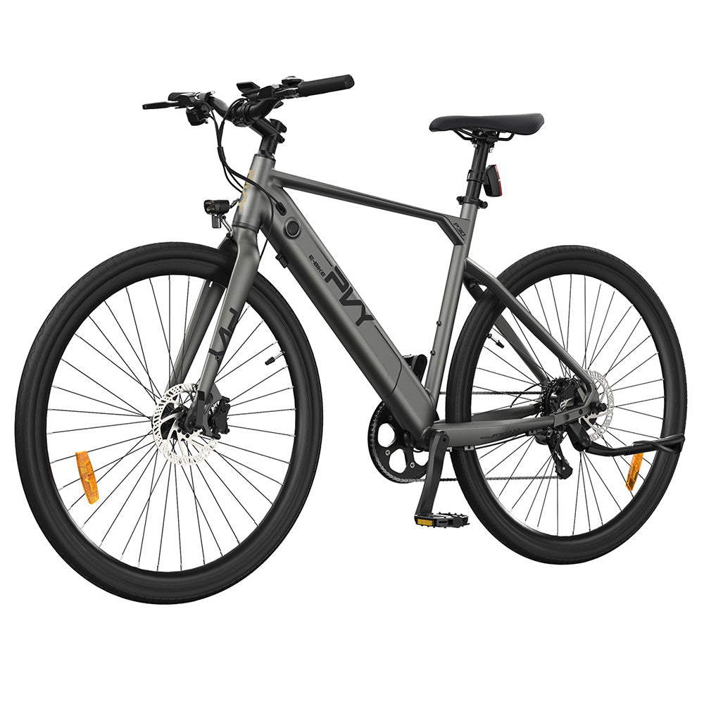 Bicicleta eléctrica PVY P30, neumático de 27,5 x 2,1 pulgadas, motor de 500 W, sensor de par de 50 N.m, batería de 36 V y 13,5 Ah, autonomía máxima de 100 km, freno de disco hidráulico, SHIMANO de 9 velocidades, aleación de aluminio, IP66 a prueba de agua - Gris.