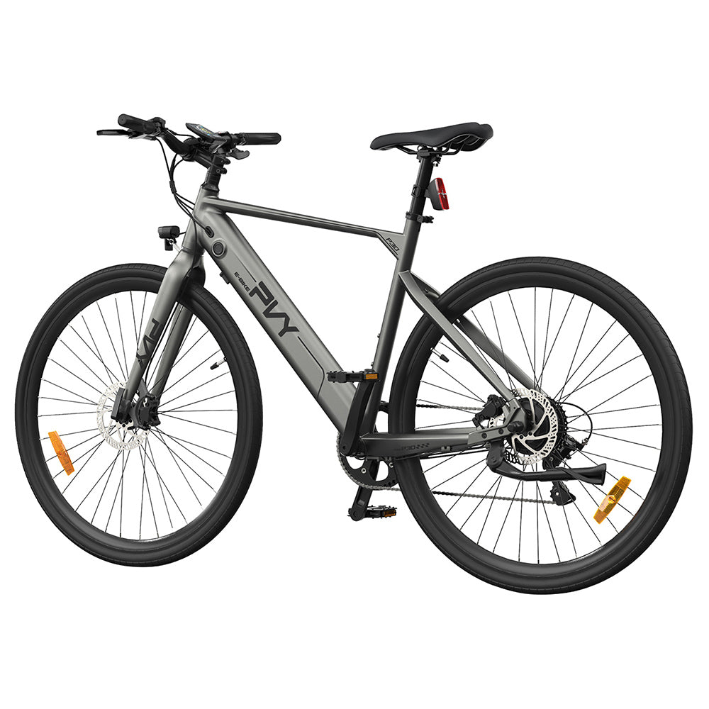 Bicicleta eléctrica PVY P30, neumático de 27,5 x 2,1 pulgadas, motor de 500 W, sensor de par de 50 N.m, batería de 36 V y 13,5 Ah, autonomía máxima de 100 km, freno de disco hidráulico, SHIMANO de 9 velocidades, aleación de aluminio, IP66 a prueba de agua - Gris.