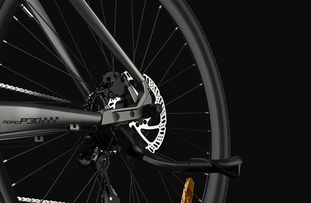 Bicicleta eléctrica PVY P30, neumático de 27,5 x 2,1 pulgadas, motor de 500 W, sensor de par de 50 N.m, batería de 36 V y 13,5 Ah, autonomía máxima de 100 km, freno de disco hidráulico, SHIMANO de 9 velocidades, aleación de aluminio, IP66 a prueba de agua - Gris.