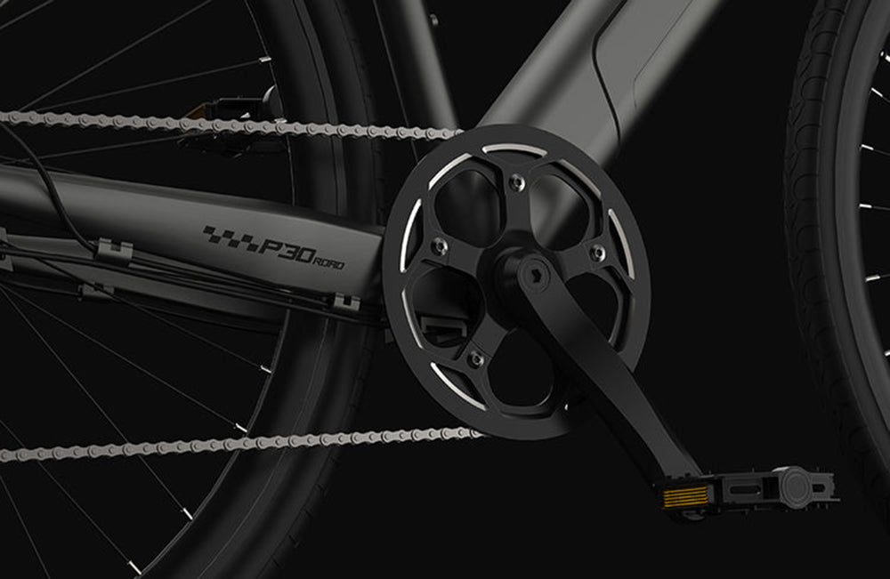 Bicicleta eléctrica PVY P30, neumático de 27,5 x 2,1 pulgadas, motor de 500 W, sensor de par de 50 N.m, batería de 36 V y 13,5 Ah, autonomía máxima de 100 km, freno de disco hidráulico, SHIMANO de 9 velocidades, aleación de aluminio, IP66 a prueba de agua - Gris.
