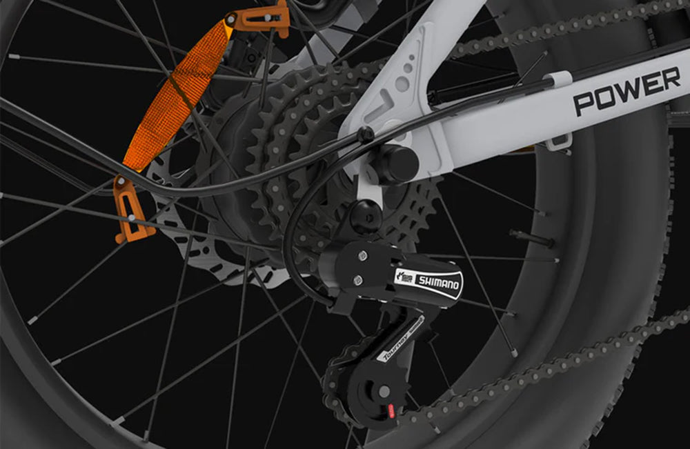 Bicicleta eléctrica plegable PVY Z20 Plus de 1000 W, neumático ancho 20*4.0, batería de 48 V y 16,5 Ah, autonomía de 80-120 km, cambio Shimano de 7 velocidades, horquilla de suspensión bloqueable y amortiguador trasero, freno hidráulico, pantalla LCD a color, carga máxima de 150 kg - Verde