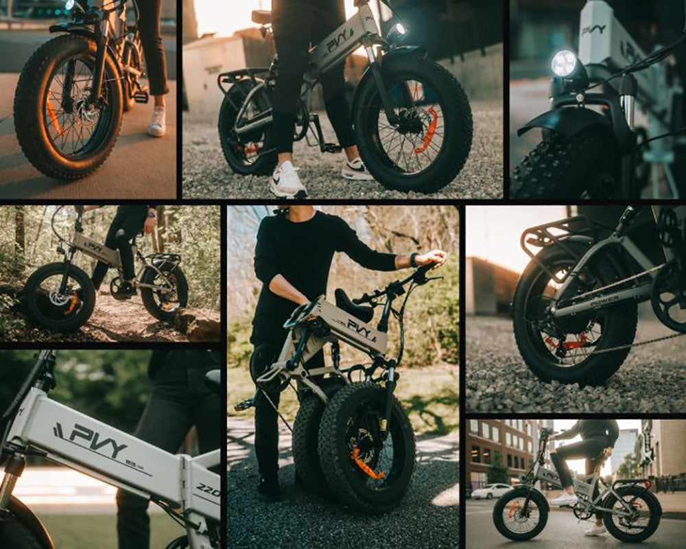 Bicicleta eléctrica plegable PVY Z20 Plus, neumáticos gruesos de 20*4.0 pulgadas, motor de 1000 W, velocidad de 50 km/h, batería de 48 V y 16,5 Ah, autonomía de 80-120 km, carga máxima de 150 kg, Shimano de 7 velocidades, bicicleta de montaña eléctrica - Gris