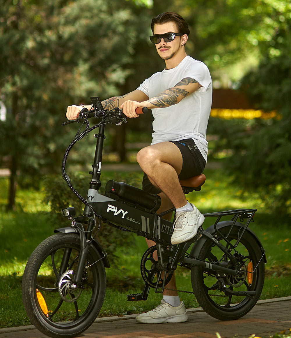Bicicleta eléctrica plegable PVY Z20 Plus, neumáticos gruesos de 20*4.0 pulgadas, motor de 1000 W, velocidad de 50 km/h, batería de 48 V y 16,5 Ah, autonomía de 80-120 km, carga máxima de 150 kg, bicicleta de montaña eléctrica Shimano de 7 velocidades - Caqui