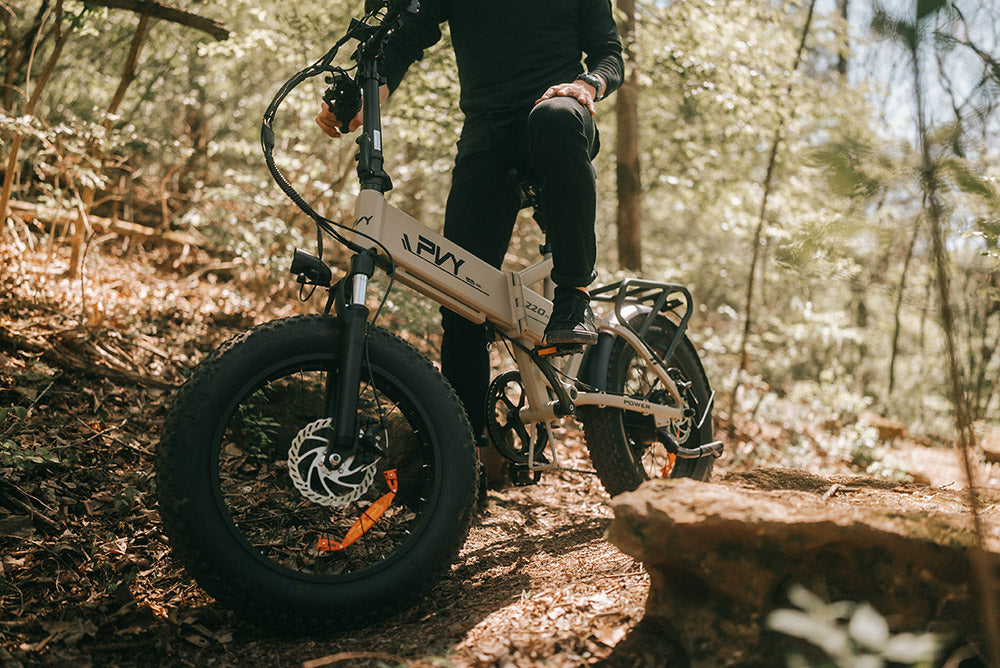Bicicleta eléctrica plegable PVY Z20 Plus, neumáticos gruesos de 20*4.0 pulgadas, motor de 1000 W, velocidad de 50 km/h, batería de 48 V y 16,5 Ah, autonomía de 80-120 km, carga máxima de 150 kg, bicicleta de montaña eléctrica Shimano de 7 velocidades - Caqui