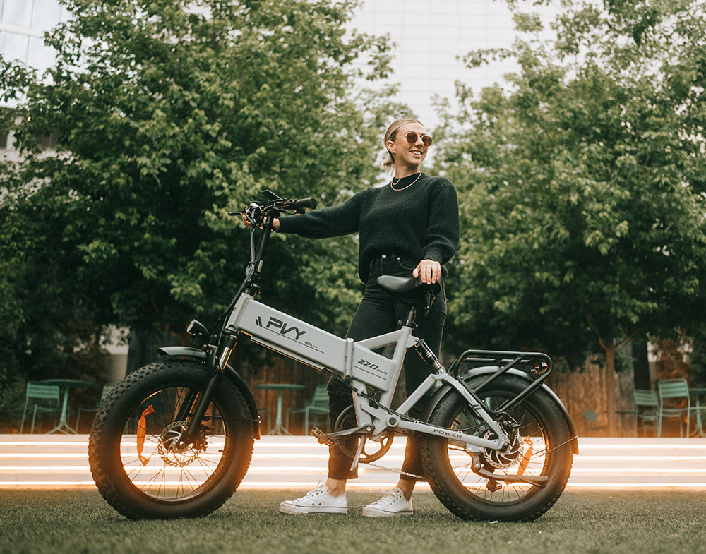 Bicicleta eléctrica plegable PVY Z20 Plus, neumáticos gruesos de 20*4.0 pulgadas, motor de 1000 W, velocidad de 50 km/h, batería de 48 V y 16,5 Ah, autonomía de 80-120 km, carga máxima de 150 kg, bicicleta de montaña eléctrica Shimano de 7 velocidades - Caqui