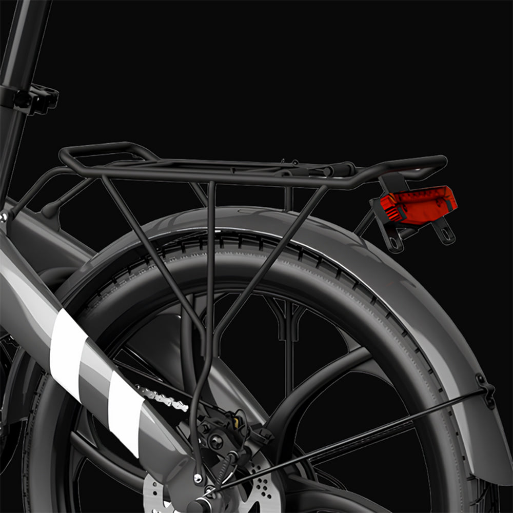 Bicicleta Eléctrica PVY Z20 Pro, Rueda de 20 Pulgadas, Motor de Buje de 250W, Velocidad Máxima 25 km/h, Batería Extraíble de 36V 10.4Ah, Autonomía de 80-100 km, Pantalla LCD - Gris
