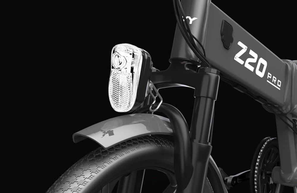 Bicicleta Eléctrica PVY Z20 Pro, Rueda de 20 Pulgadas, Motor de Buje de 250W, Velocidad Máxima 25 km/h, Batería Extraíble de 36V 10.4Ah, Autonomía de 80-100 km, Pantalla LCD - Gris