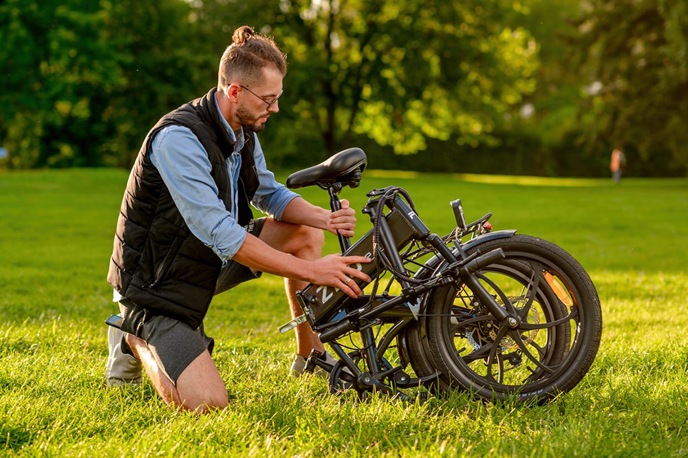 Bicicleta Eléctrica PVY Z20 Pro, Rueda de 20 Pulgadas, Motor de Buje de 250W, Velocidad Máxima 25 km/h, Batería Extraíble de 36V 10.4Ah, Autonomía de 80-100 km, Pantalla LCD - Gris