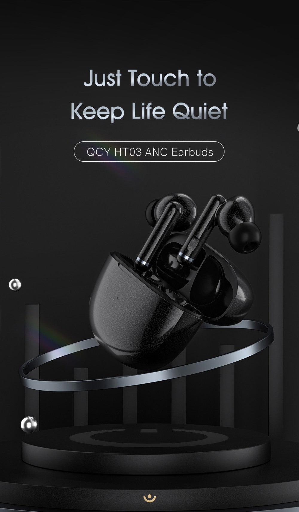 Auriculares inalámbricos QCY HT03 ANC TWS, Bluetooth 5.1