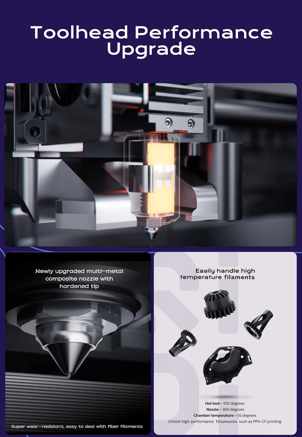 Impresora 3D QIDI TECH PLUS4, 600 mm/s, impresión a alta temperatura de 370 ℃, cámara de calentamiento activa de 65 ℃, 305*305*280 mm, pantalla táctil de 5 pulgadas, cámara 1080P, boquilla compuesta multimetálica, aislamiento de doble capa, admite sistema multicolor, control remoto, Klipper V0.12.0
