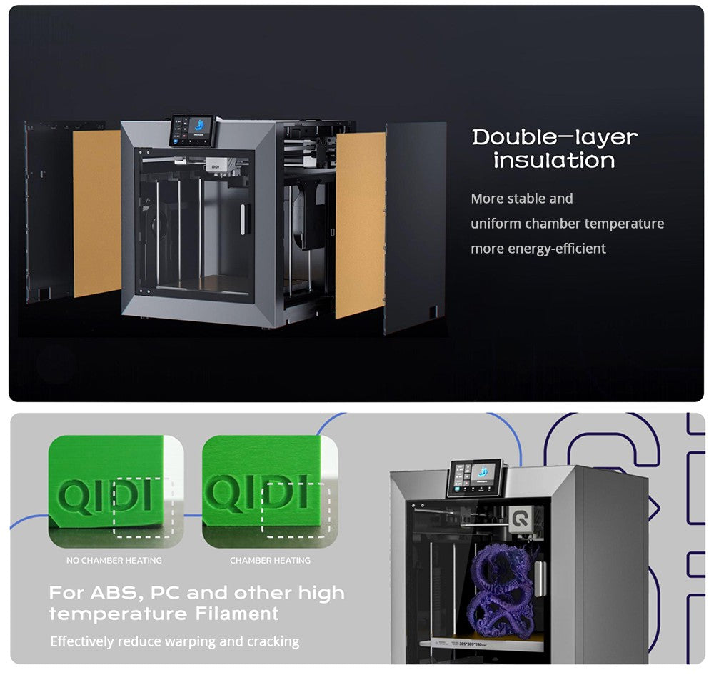 Impresora 3D QIDI TECH PLUS4, 600 mm/s, impresión a alta temperatura de 370 ℃, cámara de calentamiento activa de 65 ℃, 305*305*280 mm, pantalla táctil de 5 pulgadas, cámara 1080P, boquilla compuesta multimetálica, aislamiento de doble capa, admite sistema multicolor, control remoto, Klipper V0.12.0