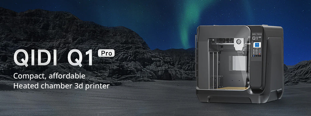 Impresora 3D QIDI Tech Q1 Pro, Doble Motor Z, Cámara Calefactada a 60℃, Impresión a 350°C, Extrusor Trimétalico, Nivelación Automática, Alta Velocidad ≤600mm/s, Procesador de 64 bits, Detección de Filamento, 245x245x240mm