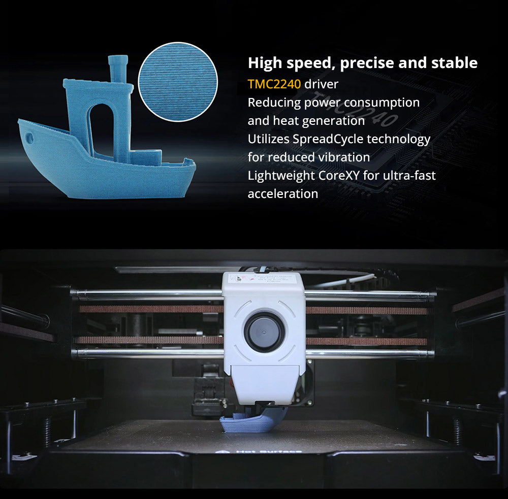 Impresora 3D QIDI Tech Q1 Pro, Doble Motor Z, Cámara Calefactada a 60℃, Impresión a 350°C, Extrusor Trimétalico, Nivelación Automática, Alta Velocidad ≤600mm/s, Procesador de 64 bits, Detección de Filamento, 245x245x240mm