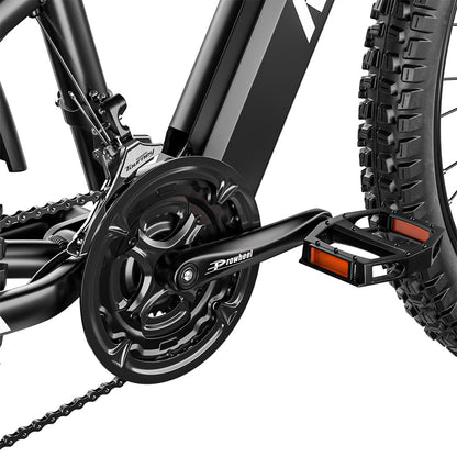 RANDRIDE YG90B Electric Bike 1000W Motor 45km/h Max Speed 48V 17Ah Removable battery 80-90KM Max Range 27.5*2.4'' CST Tires 120kg Load Shimano 21 Gears Hydraulic brake - Black &amp; Red