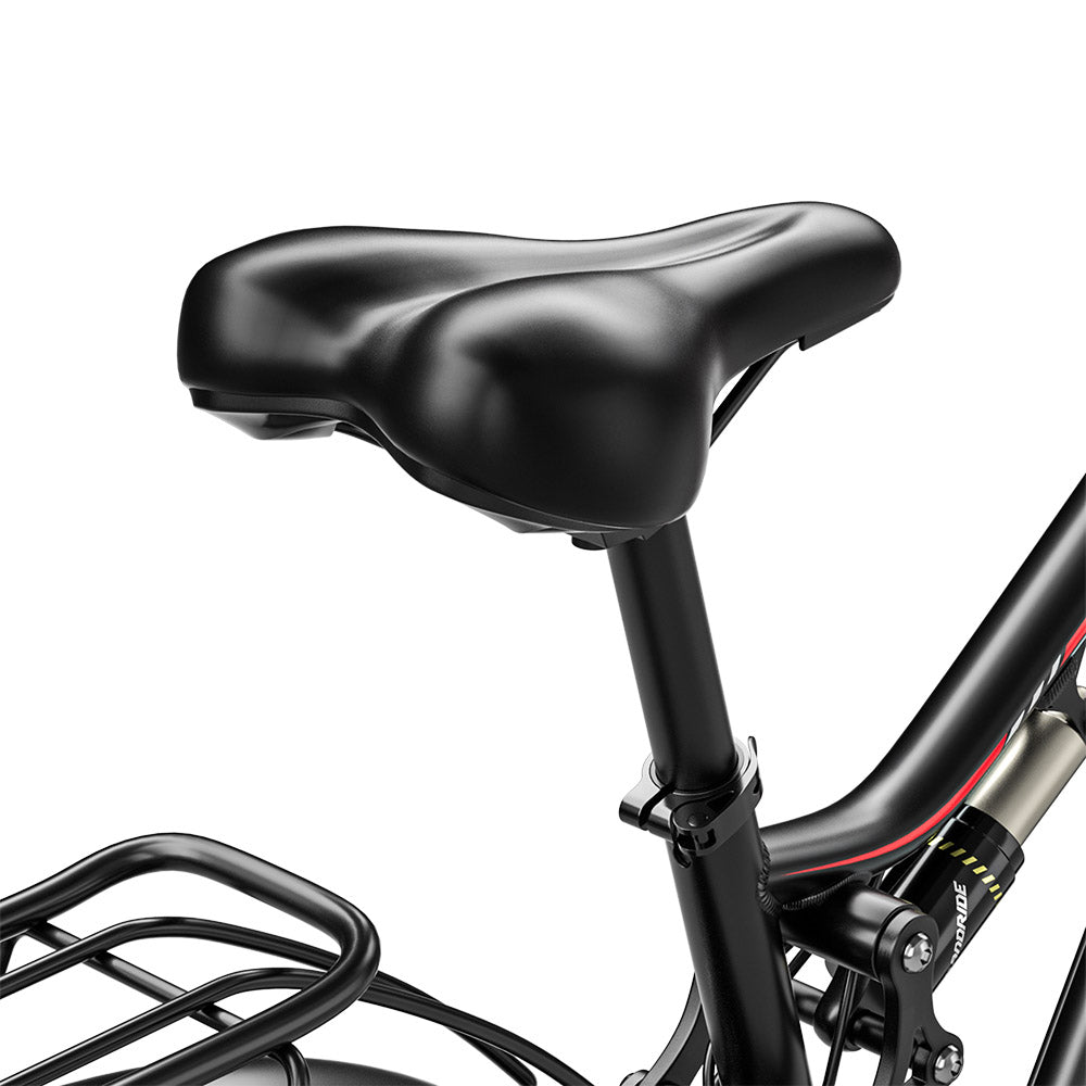 RANDRIDE YG90B Electric Bike 1000W Motor 45km/h Max Speed 48V 17Ah Removable battery 80-90KM Max Range 27.5*2.4'' CST Tires 120kg Load Shimano 21 Gears Hydraulic brake - Black &amp; Red