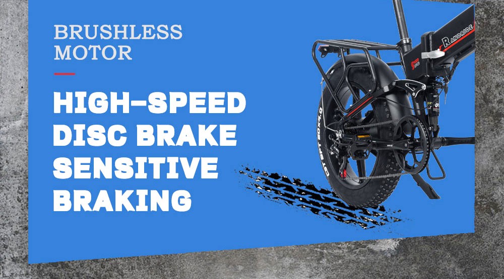 RANDRIDE YX20 Electric Bike 1000W Motor 45km/h Max Speed 48V 17Ah Battery 80-90km Max Range 20*4.0'' One-Wheel Fat Tires 150kg Load Shimano 7-Speed Gear