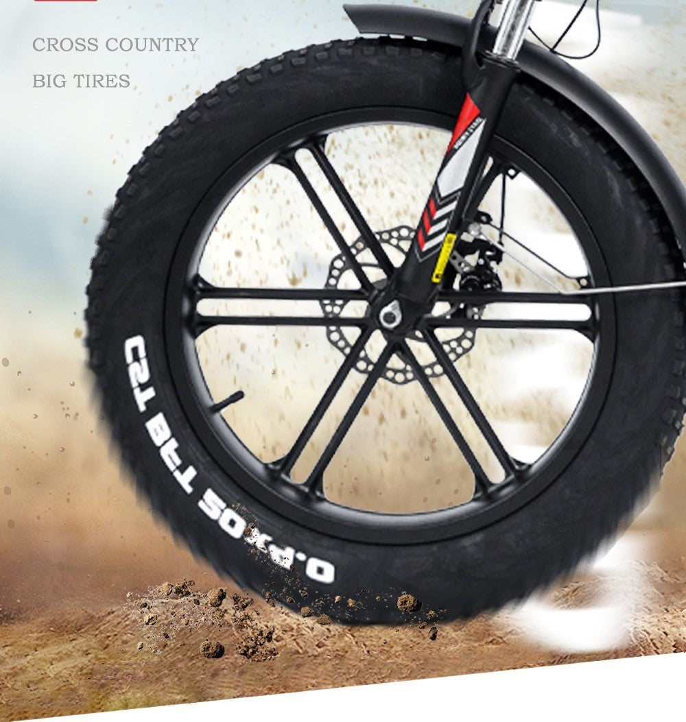RANDRIDE YX20 Electric Bike 1000W Motor 45km/h Max Speed 48V 17Ah Battery 80-90km Max Range 20*4.0'' One-Wheel Fat Tires 150kg Load Shimano 7-Speed Gear