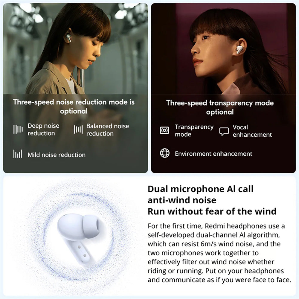 Auriculares inalámbricos Redmi Buds 5 TWS, cancelación de ruido ANC de 46 dB, 4 modos de ecualización, Bluetooth 5.3, versión china - Blanco