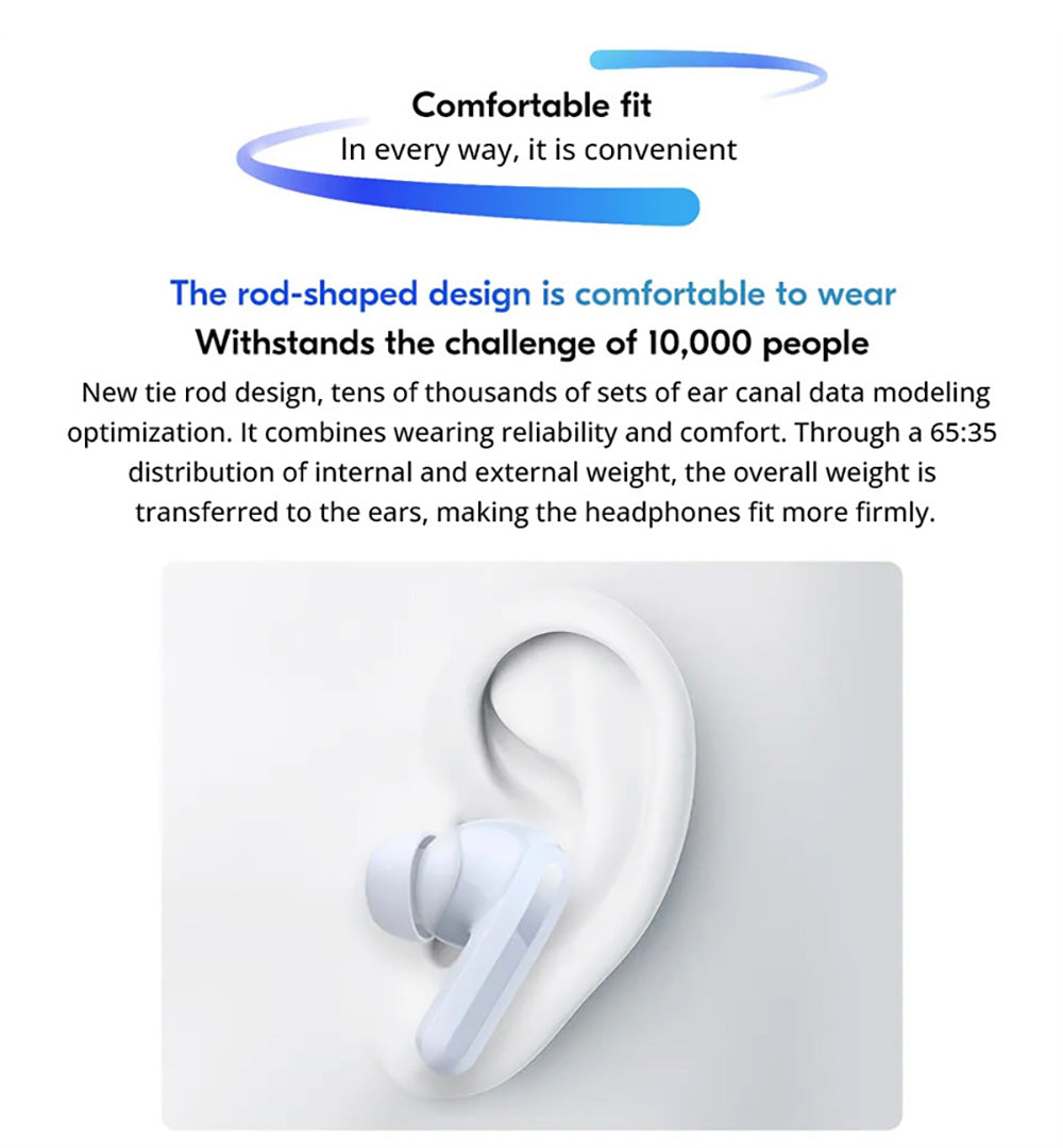 Auriculares inalámbricos Redmi Buds 5 TWS, cancelación de ruido ANC de 46 dB, 4 modos de ecualización, Bluetooth 5.3, versión china - Blanco