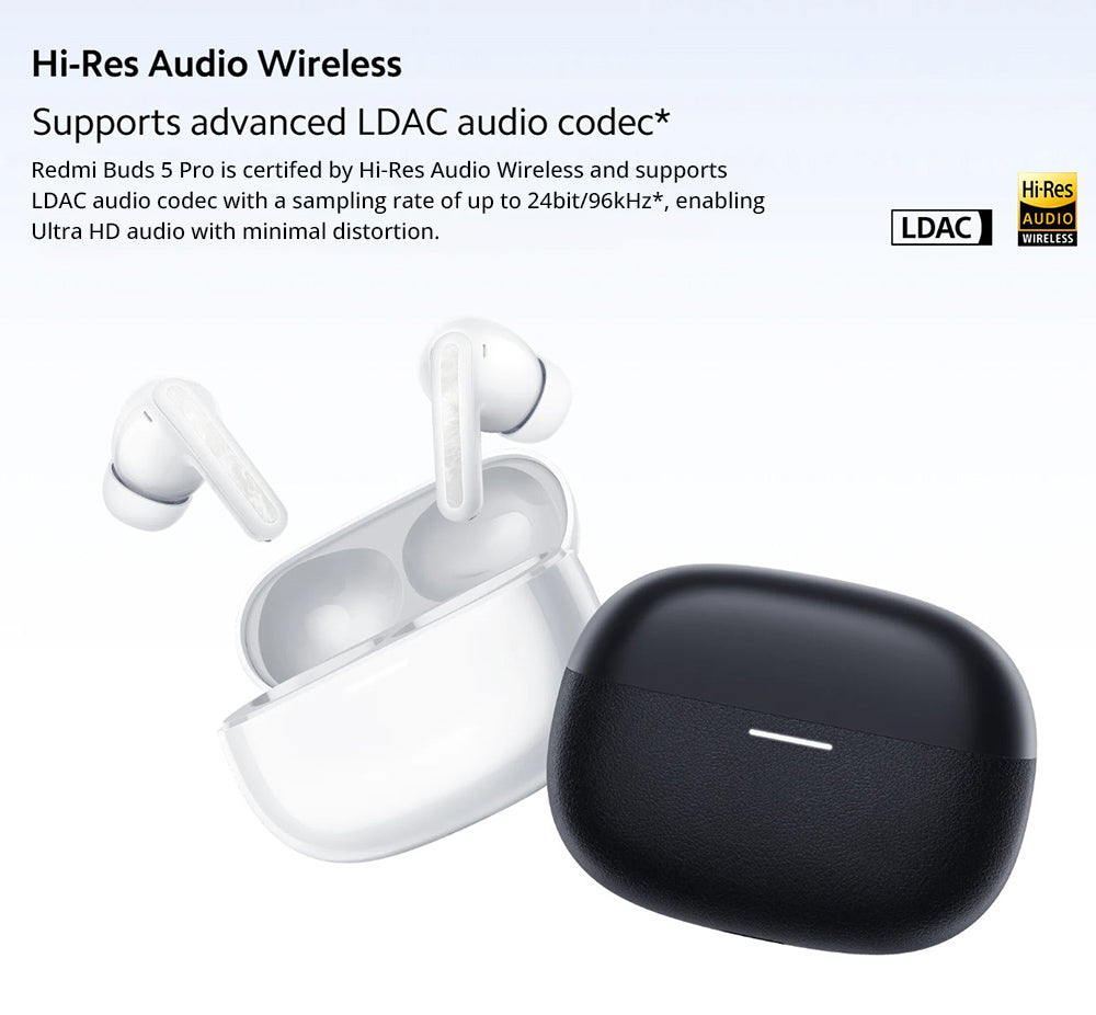 Auriculares Redmi Buds 5 Pro, cancelación activa de ruido de 52 dB, audio de alta resolución, Bluetooth 5.3, hasta 38 horas de duración de la batería - Versión para deportes electrónicos.