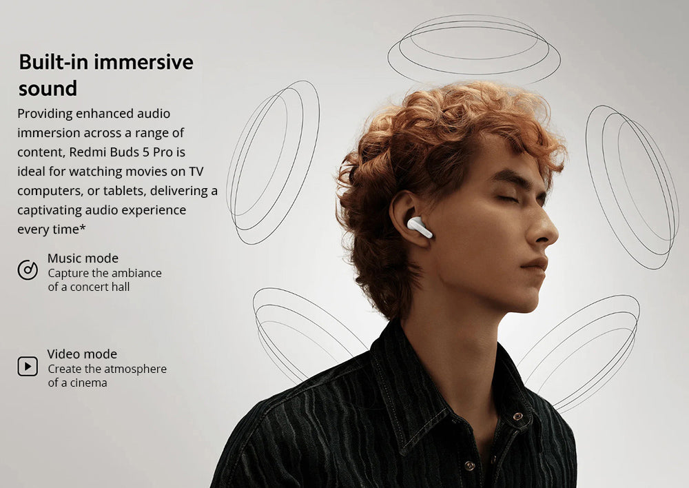 Auriculares Redmi Buds 5 Pro, cancelación activa de ruido de 52 dB, audio de alta resolución, Bluetooth 5.3, hasta 38 horas de duración de la batería - Versión para deportes electrónicos.