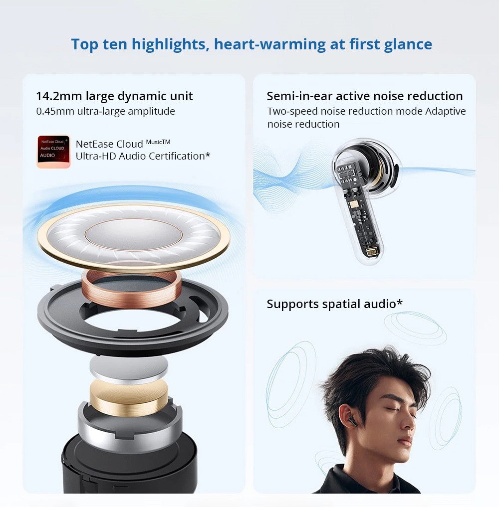 Redmi Buds 6S Auriculares semi-intraurales, cancelación activa de ruido, Bluetooth 5.3 - Azul
