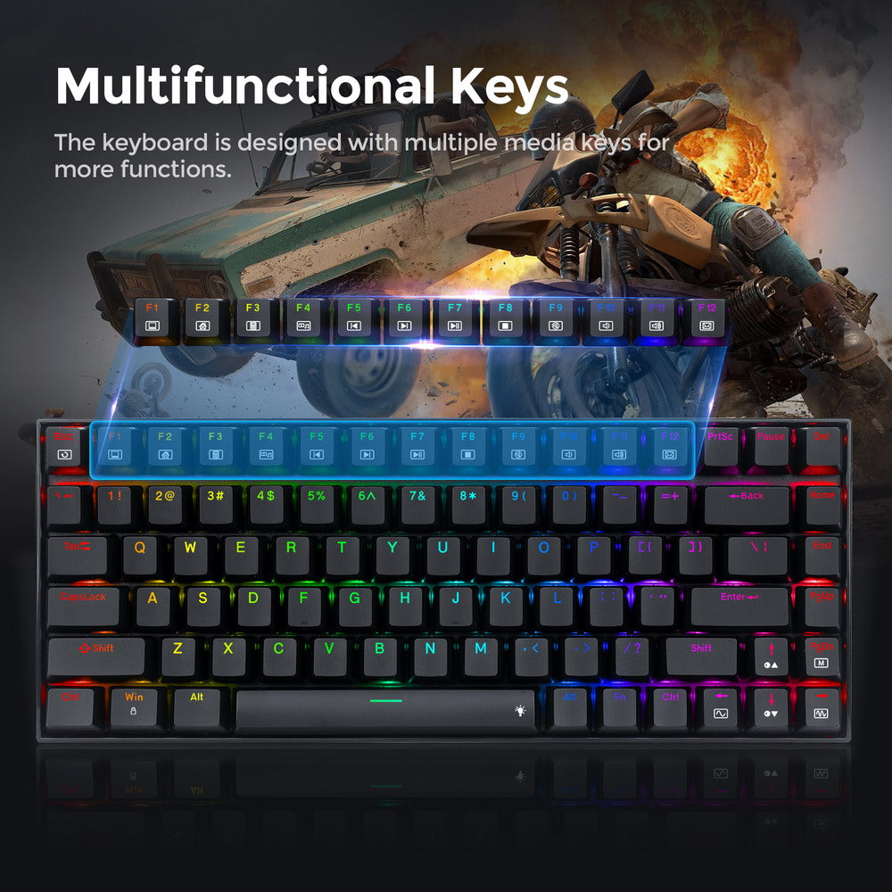 Redragon K629-RGB Phantom RGB  Backlight Mechanical Gaming keyboard 84 keys Red Switch - Black