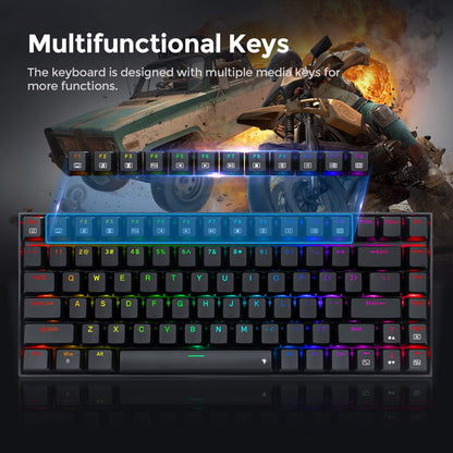 Redragon K629-RGB Phantom RGB  Backlight Mechanical Gaming keyboard 84 keys Red Switch - Black