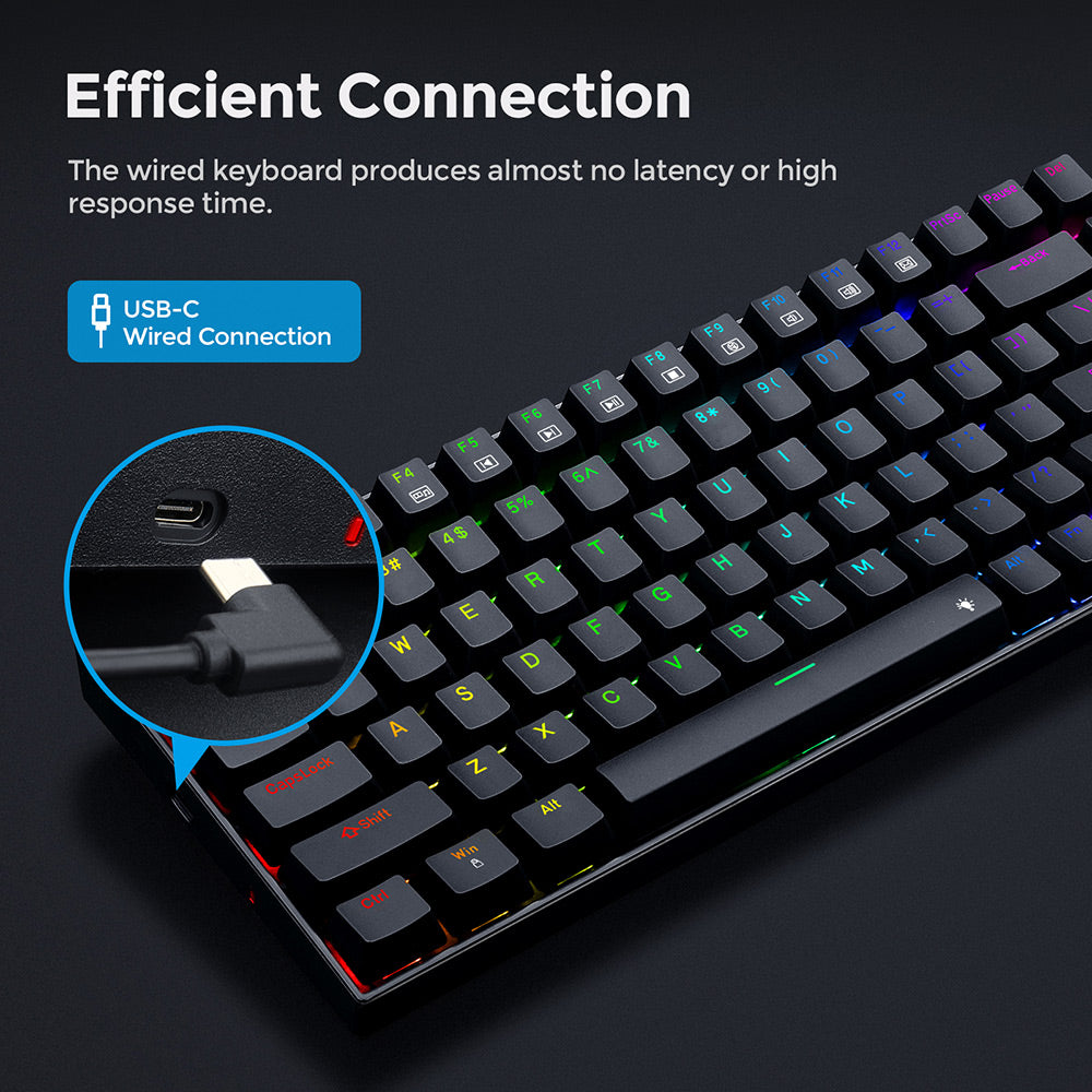 Redragon K629-RGB Phantom RGB Backlight Mechanical Gaming keyboard 84 keys Red Switch - Black