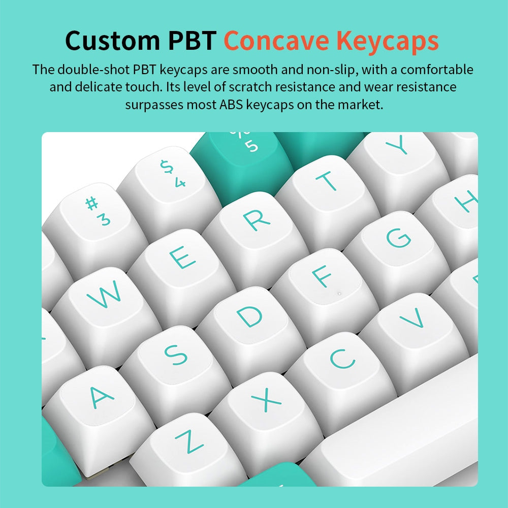 Redragon K683WB-RGB Wired Mechanical Keyboard, 87-key Adjustable Magnetic Linear Switches Double-shot PBT Keycaps 8000Hz Polling Rate RGB Backlight - White Green