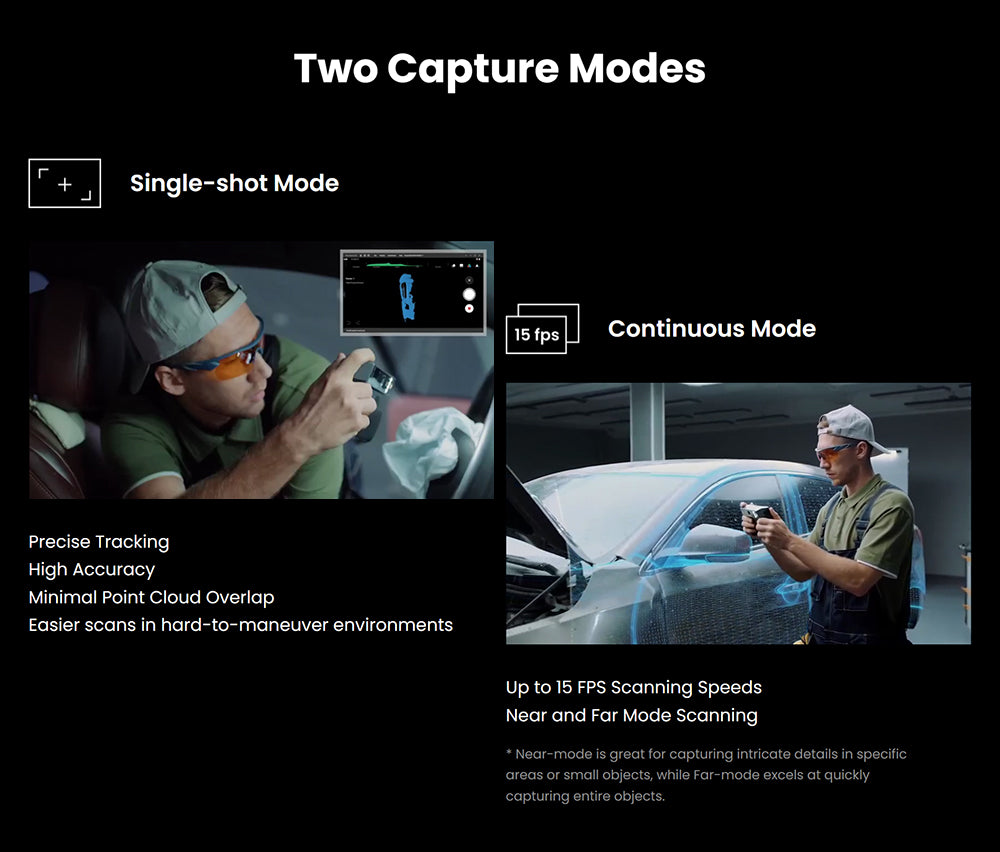 Escáner 3D Revopoint MIRACO con 16 GB de RAM, alta precisión de 0,02 mm, velocidad de escaneo de 15 fps, captura de color 8K, pantalla giratoria de 180°, IMU de 9 ejes, imagen HD de 2K, modo de disparo único y continuo, diseño estable, para objetos pequeños y grandes.