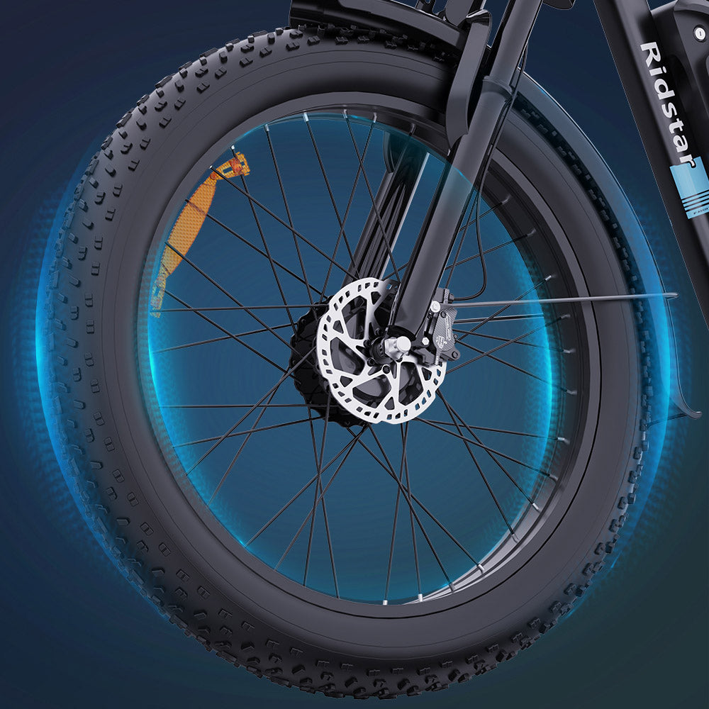 Ridstar E26 Pro Elektrofahrrad, 2 x 1000-W-Motor, 48-V-23-Ah-Akku, 26 x 4 Zoll Fatbike-Reifen, 49 km/h Höchstgeschwindigkeit, 75 km Reichweite, hydraulische Doppelbremse, Vollfederung, Shimano 7-Gang-Schaltung