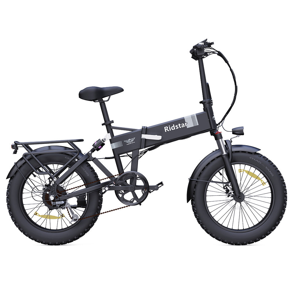 Ridstar H20 Folding Electric Bike, 1000W Motor, 48V 15AH Battery, 20*4.0inch Fat Tires, 45km/h Max Speed, 80km Max Range, Shimano 7-speed, Dual Disc Brakes, Front &amp; Rear Dual Hydraulic Suspension