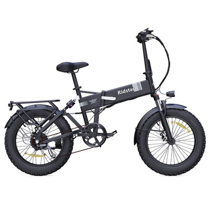 Ridstar H20 Folding Electric Bike, 1000W Motor, 48V 15AH Battery, 20*4.0inch Fat Tires, 45km/h Max Speed, 80km Max Range, Shimano 7-speed, Dual Disc Brakes, Front &amp; Rear Dual Hydraulic Suspension