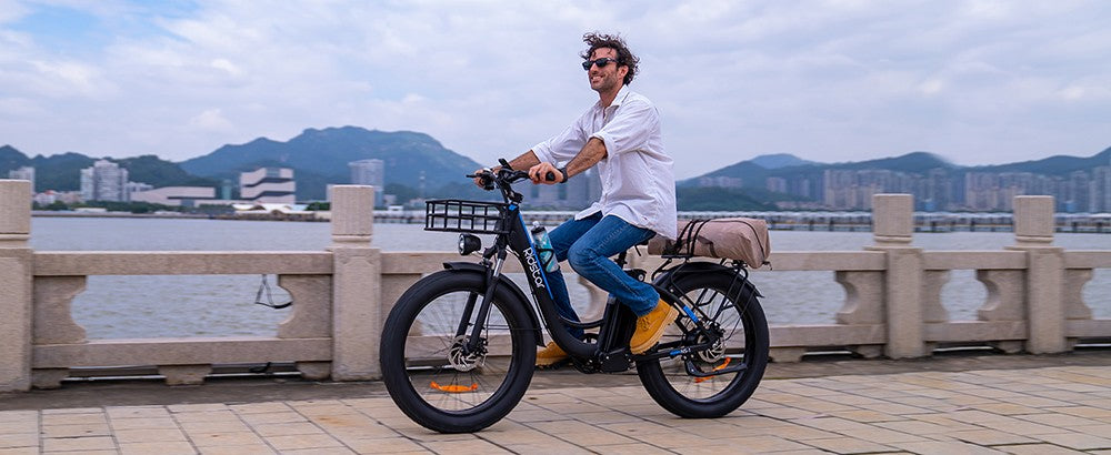 Ridstar MN26 Elektrofahrrad, 750-W-Motor, 26 x 4,0 Zoll Fatbike-Reifen, 48-V-20-Ah-Akku, 58 km/h Höchstgeschwindigkeit, 90 km maximale Reichweite, Shimano 7-Gang-Schaltung, mechanische Scheibenbremse