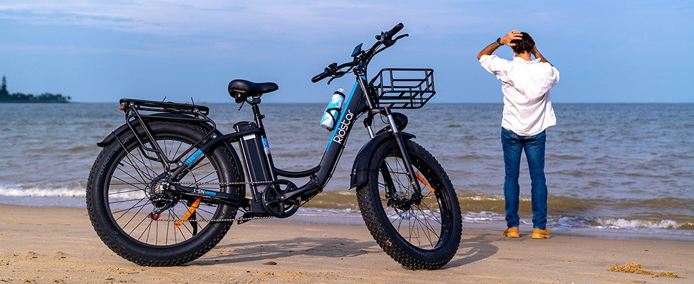Ridstar MN26 Elektrofahrrad, 750-W-Motor, 26 x 4,0 Zoll Fatbike-Reifen, 48-V-20-Ah-Akku, 58 km/h Höchstgeschwindigkeit, 90 km maximale Reichweite, Shimano 7-Gang-Schaltung, mechanische Scheibenbremse
