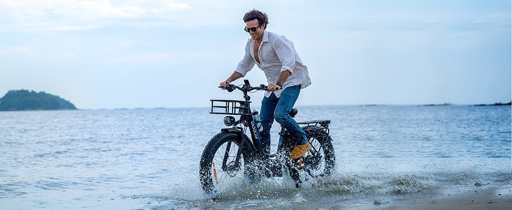 Ridstar MN26 Elektrofahrrad, 750-W-Motor, 26 x 4,0 Zoll Fatbike-Reifen, 48-V-20-Ah-Akku, 58 km/h Höchstgeschwindigkeit, 90 km maximale Reichweite, Shimano 7-Gang-Schaltung, mechanische Scheibenbremse