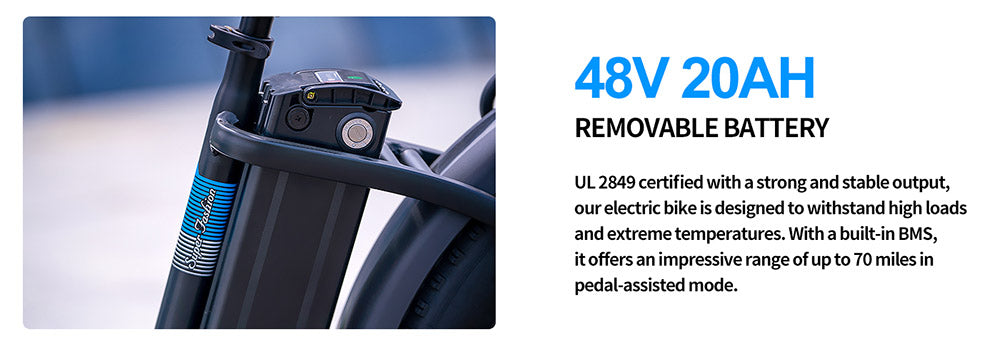 Ridstar MN26 Elektrofahrrad, 750-W-Motor, 26 x 4,0 Zoll Fatbike-Reifen, 48-V-20-Ah-Akku, 58 km/h Höchstgeschwindigkeit, 90 km maximale Reichweite, Shimano 7-Gang-Schaltung, mechanische Scheibenbremse