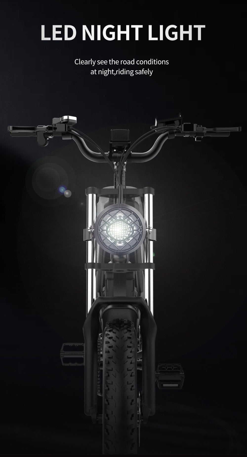 Bicicleta eléctrica Ridstar Q20, motor sin escobillas de 1000 W, neumáticos gruesos de 20 x 4 pulgadas, batería extraíble de 48 V y 20 Ah, velocidad máxima de 30 mph, autonomía máxima de 75 millas, freno de disco hidráulico.