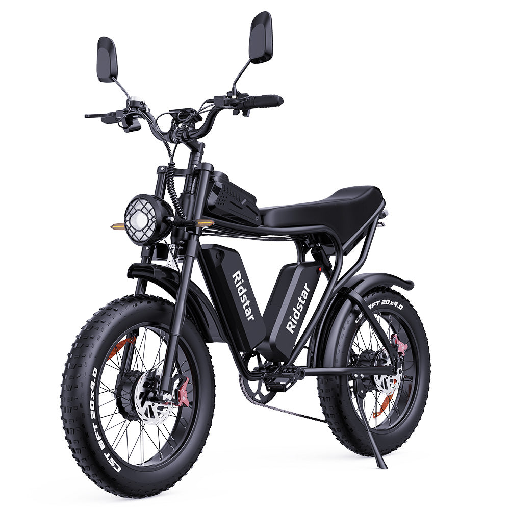 Ridstar Q20 Pro Off-road Electric Bike, 20*4.0 inch Fat Tires 1000W*2 Motor 52V 20AH Dual Battery 55km/h Max Speed 288km Max Range 150kg Max Load IP65 Waterproof Dual Hydraulic Disc Brake