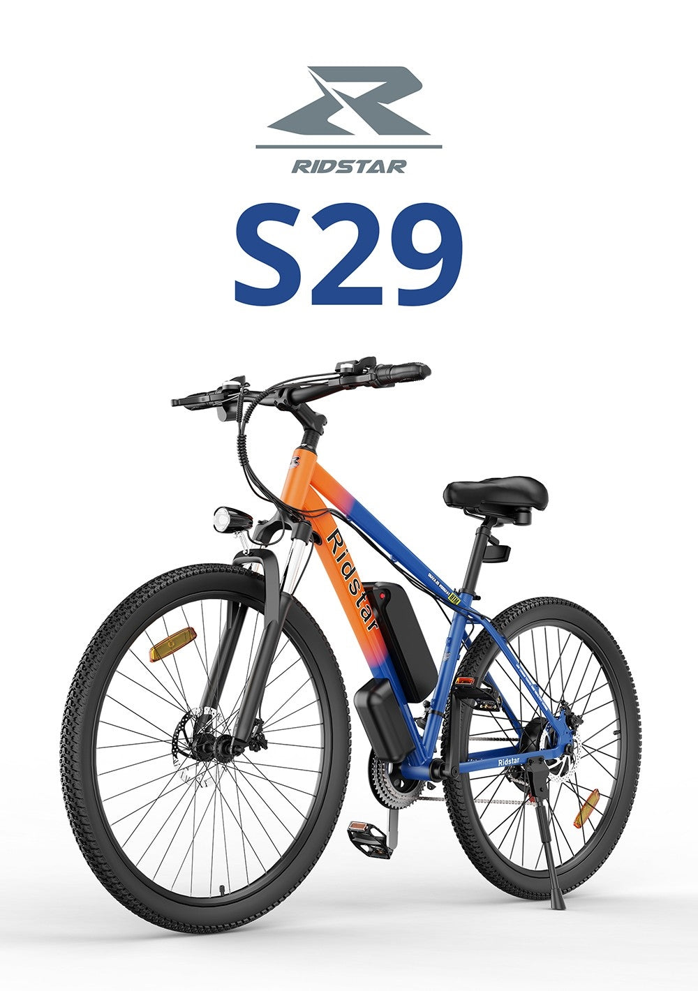 Ridstar S29 Elektrofahrrad, 29 x 2,0 Zoll Reifen, 1000-W-Motor, 48-V-15-Ah-Akku, 50 km/h Höchstgeschwindigkeit, 80 km maximale Reichweite, mechanische Scheibenbremsen, Shimano 21-Gang-Schaltung