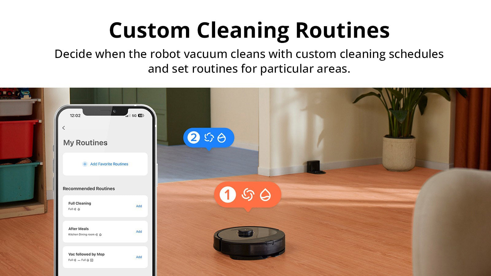 Robot Aspirador Roborock Q8 Max, Succión de 5500Pa, Cepillo DuoRoller, Navegación LDS, Contenedor de Polvo de 470ml, Tanque de Agua de 350ml