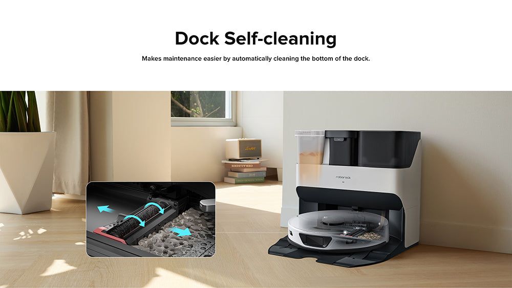Robot Aspirador Roborock S7 Max Ultra, Succión de 5500Pa, Secado Automático, Autolimpieza y Vaciado Automático, Mopa VibraRise, Tecnología de Evitación de Obstáculos Reactive Tech, Carga Rápida y Fuera de Horario Pico - Blanco