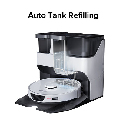 Roborock S7 Max Ultra Robot Vacuum Cleaner, 5500Pa Suction, Auto Drying, Self-Cleaning &amp; Emptying, VibraRise Mopping, Reactive Tech Obstacle Avoidance, Fast &amp; Off-peak Charging - White