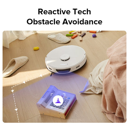 Roborock S7 Max Ultra Robot Vacuum Cleaner, 5500Pa Suction, Auto Drying, Self-Cleaning &amp; Emptying, VibraRise Mopping, Reactive Tech Obstacle Avoidance, Fast &amp; Off-peak Charging - White