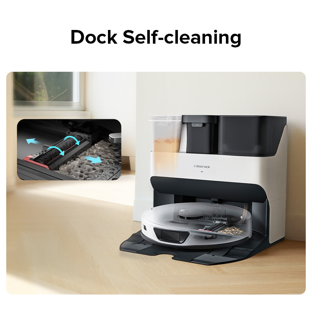 Roborock S7 Max Ultra Robot Vacuum Cleaner, 5500Pa Suction, Auto Drying, Self-Cleaning &amp; Emptying, VibraRise Mopping, Reactive Tech Obstacle Avoidance, Fast &amp; Off-peak Charging - White