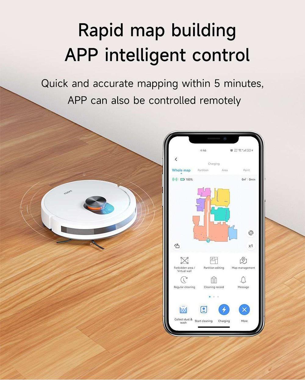 Robot Aspirador Xiaomi ROIDMI EVE CC con Recogida Automática de Polvo, Aspiración y Fregado 2 en 1, Potente Succión de 4000 Pa, Navegación Láser LDS, Batería de 3200 mAh, Autonomía de 180 Minutos, Depósito de Agua de 290 ml, Caja de Polvo de 260 ml, Control por APP - Blanco