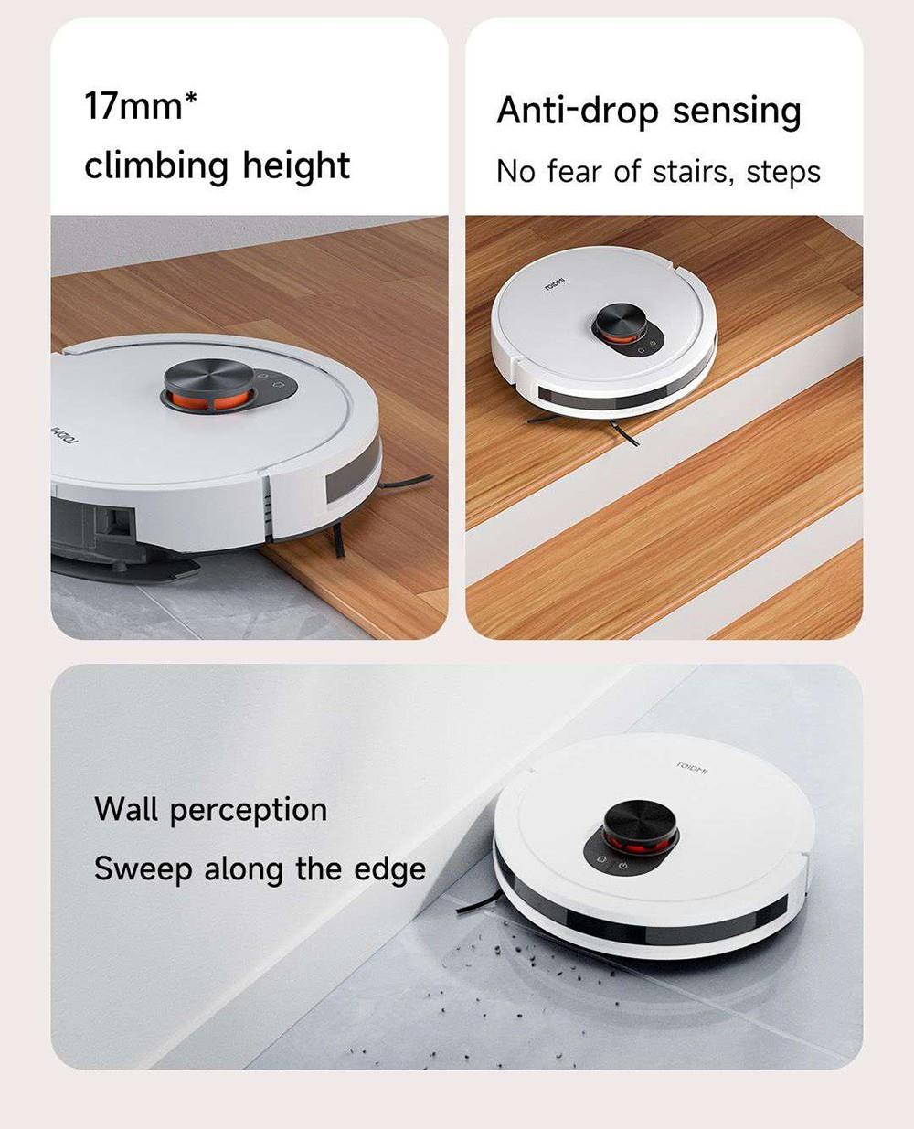 Robot Aspirador Xiaomi ROIDMI EVE CC con Recogida Automática de Polvo, Aspiración y Fregado 2 en 1, Potente Succión de 4000 Pa, Navegación Láser LDS, Batería de 3200 mAh, Autonomía de 180 Minutos, Depósito de Agua de 290 ml, Caja de Polvo de 260 ml, Control por APP - Blanco