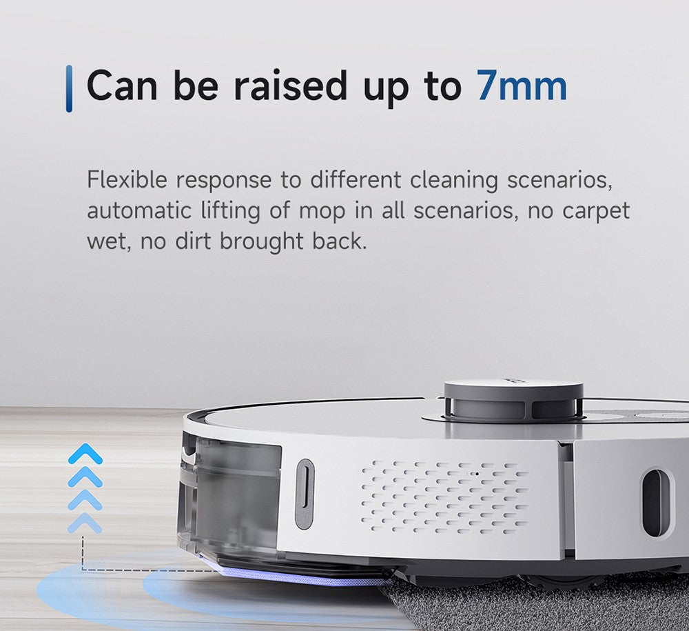 Robot aspirador ROIDMI EVE MAX con estación de autovaciado, succión máxima de 5000 Pa, función de fregado, bolsa de polvo de 3 L, autonomía máxima de 250 minutos, navegación LiDAR, mapeo de múltiples plantas, control por aplicación y voz.